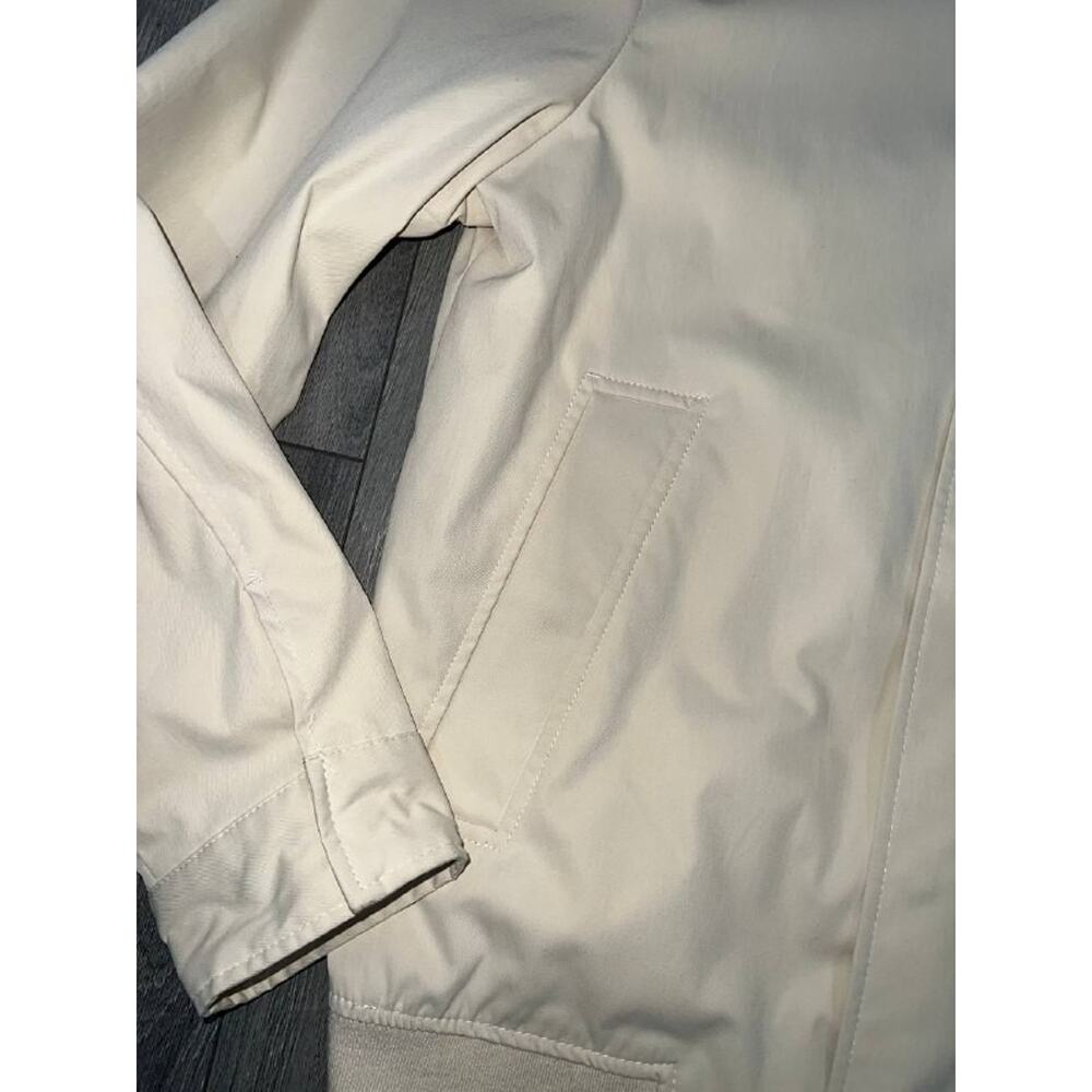 Zara Men Cream White Smart Harrington Y2K Bomber Jacket Size Medium A004146 - Picture 3 of 9